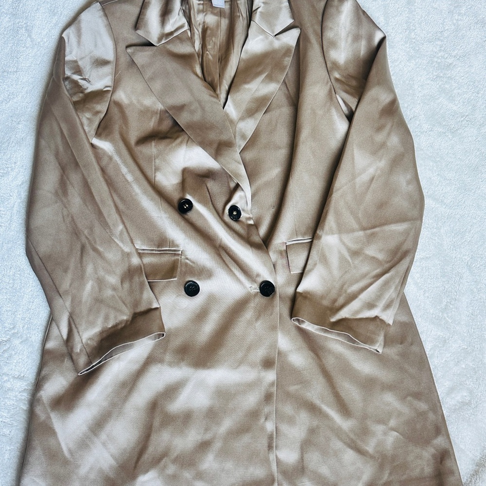 H&M Tan Double-Breasted Blazer